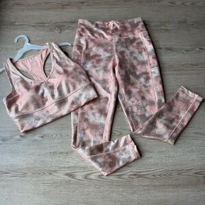 Pink Tie-Dye Seamless Sports Bra & Leggings Set